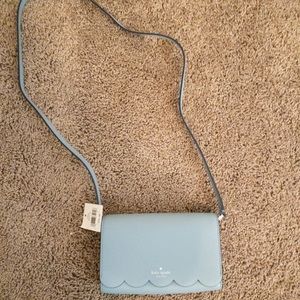 NWT!  Light blue scalloped Kate Spade crossbody.